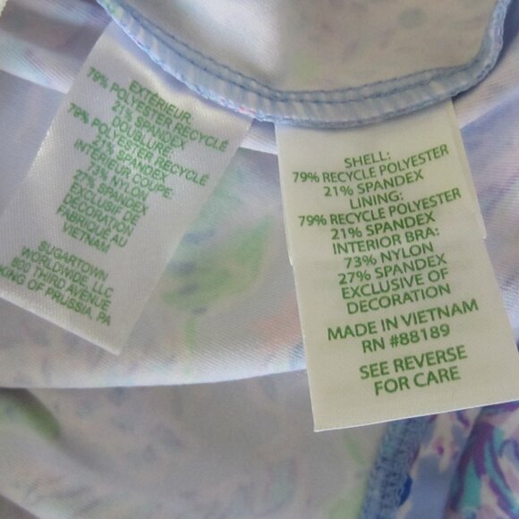 NWT LILLY PULITZER Women's Letitia Bra Tank UPF 5 XXS Blue Peri Removable Pads - Picture 10 of 11